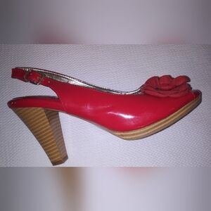 EuroSoft bySofft Red Slingback Sandal Shoes Women's US 7.5M